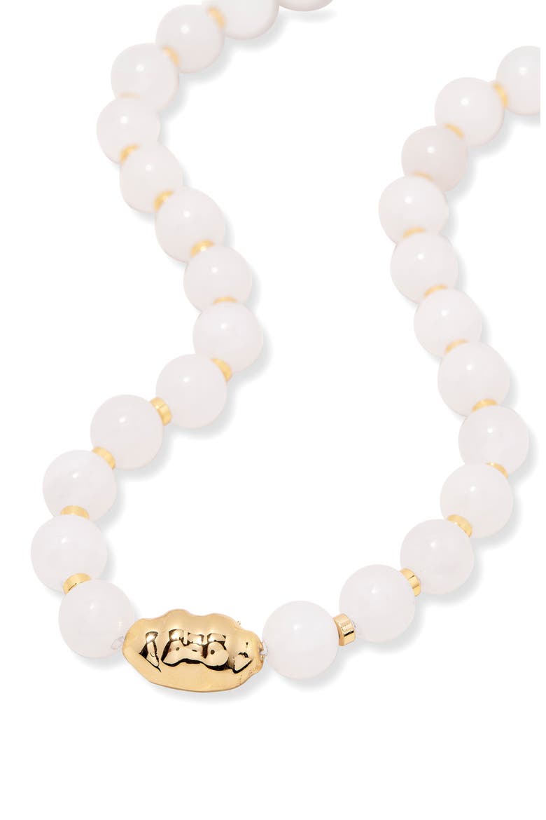 Cora Semi Precious Beaded Necklace, Alternate, color, GOLD/ WHITE