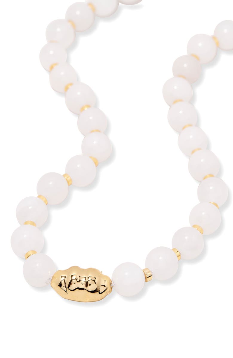 Brook and York Cora Semi Precious Beaded Necklace, Alternate, color, Gold/ White