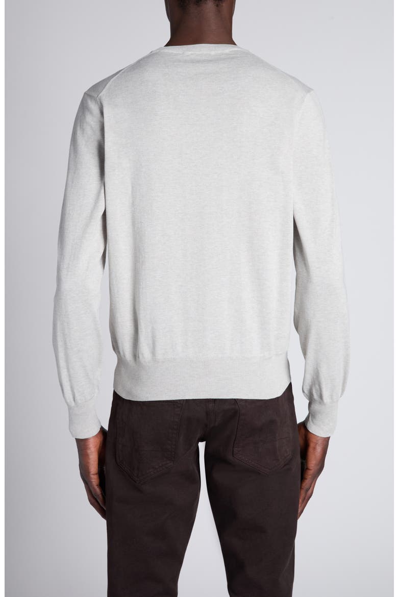 Cotton Crewneck Sweater, Alternate, color, IG030 LIGHT GREY