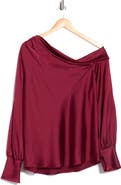 Renee C Drop Shoulder Satin Top