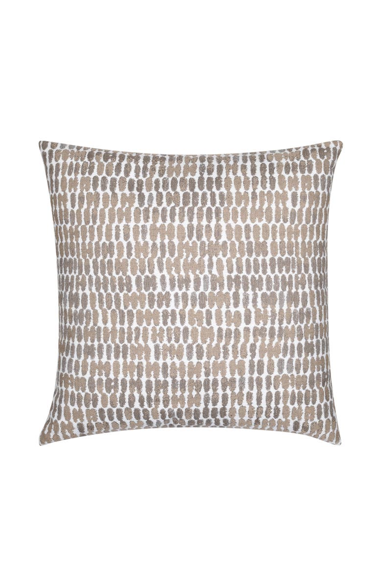 Elaine Smith Thumbprint Indoor & Outdoor Woven Accent Pillow, Main, color, Latte