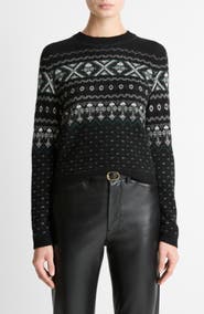 Vince Fair Isle Boiled Cashmere Sweater