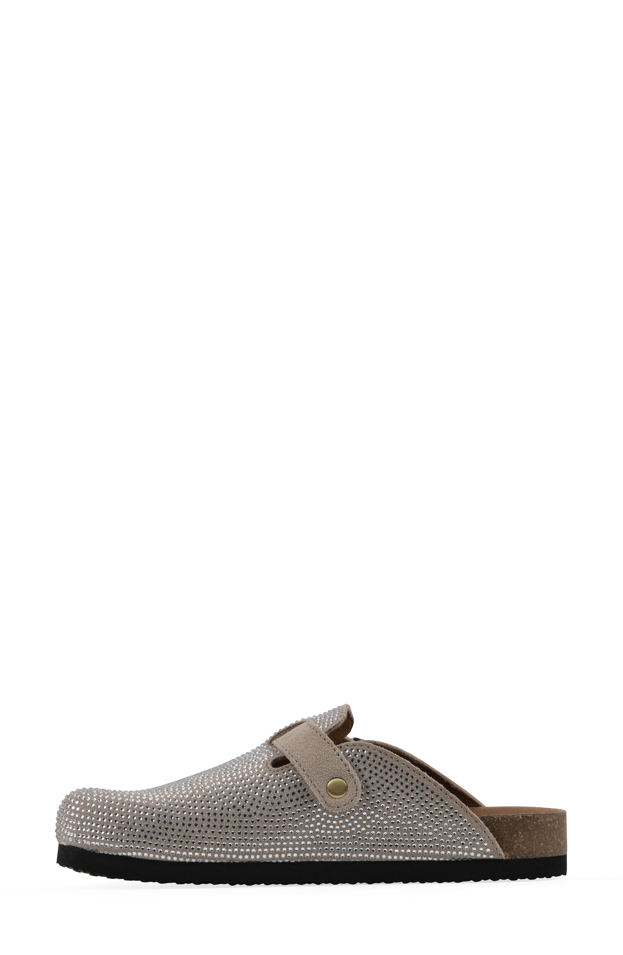 Bellamy Crystal Embellished Clog, Alternate, color, SANDAL WOOD/ SUEDE