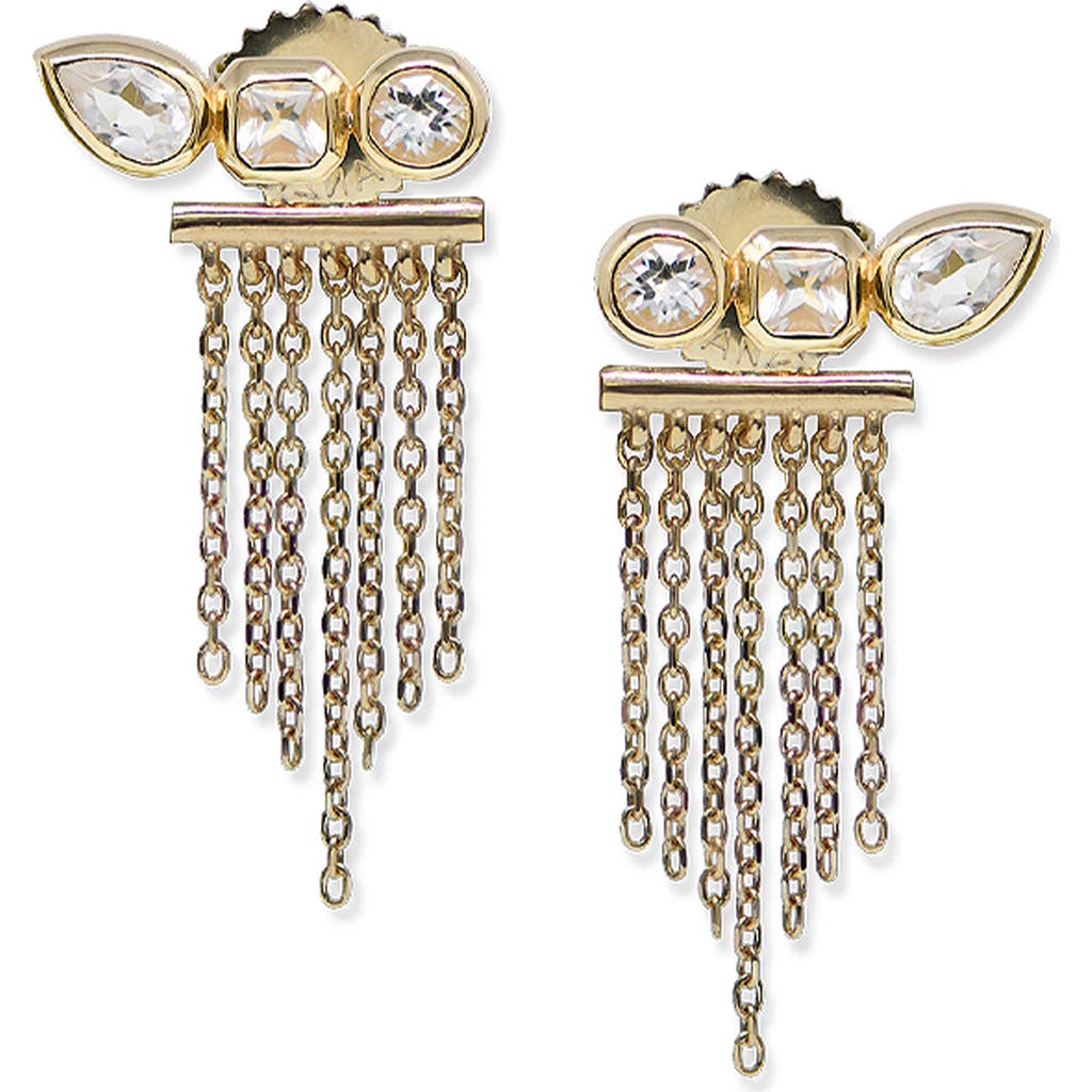 Anzie Women's Jaeda Triple Crawler Fringe Drop Earrings