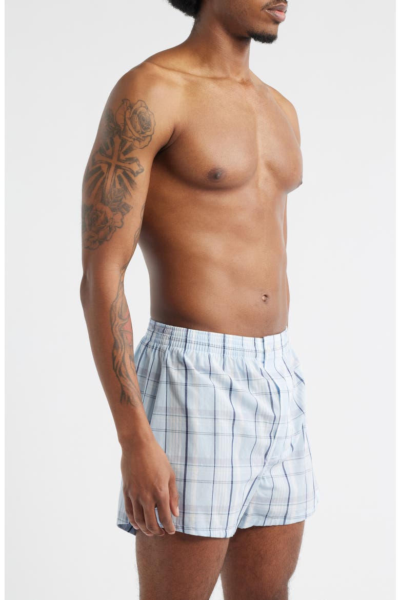 3-Pack Classic Fit Boxers, Alternate, color, BLUE CLARK PLAID MULTI