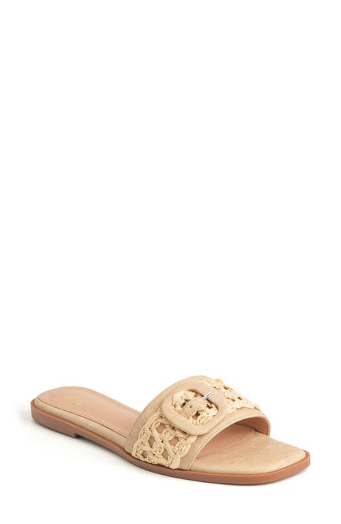 Amber Woven Buckle Slide Sandal (Women)