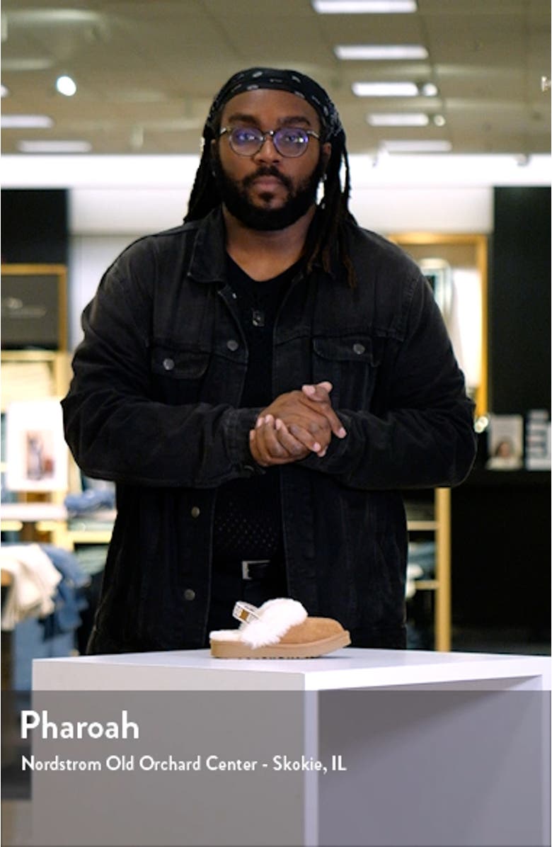 Funkette Water Resistant Genuine Shearling Trim Clog, sales video thumbnail