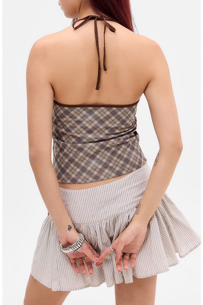 Milano '99 Plaid Halter Top, Alternate, color, GREY CHECK