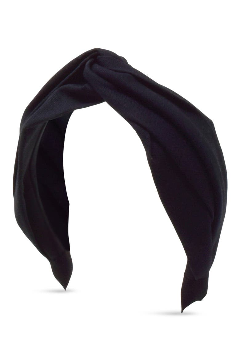 Ellery Twist Canvas Headband, Main, color, BLACK