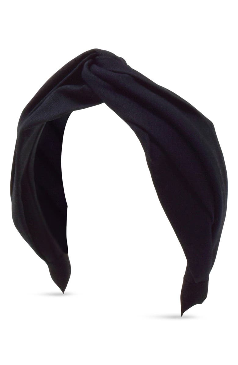 Gigi Burris Millinery Ellery Twist Canvas Headband, Main, color, Black