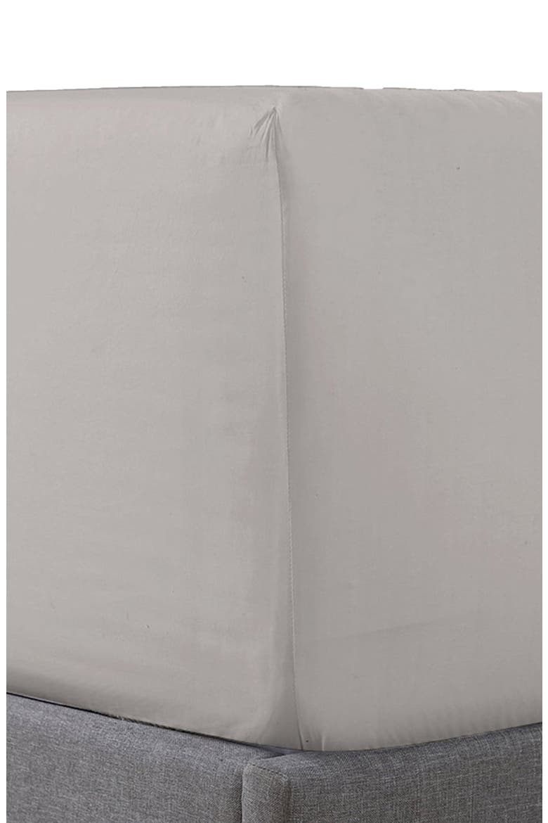 500 Thread Count Egyptian Cotton Sateen Sateen Fitted Sheet, Main, color, GREY