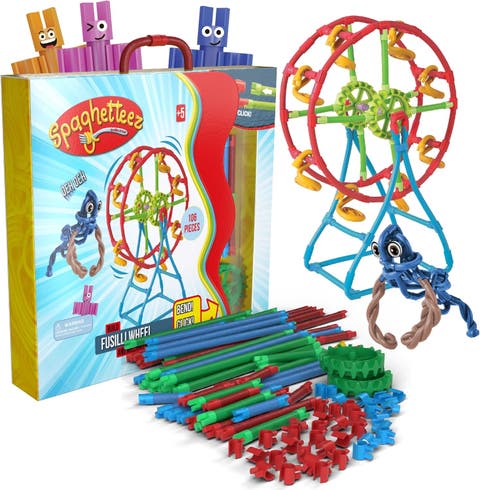 Spaghetteez Fusilli Wheel Set- Buildable Amusement Ride + Gorilla STEM Kit for Kids- Educational, Fun and Stress Relief Toy- Ideal for Age 4+