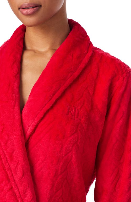 Ralph Lauren Lauren Fleece Monogram Robe In Brown
