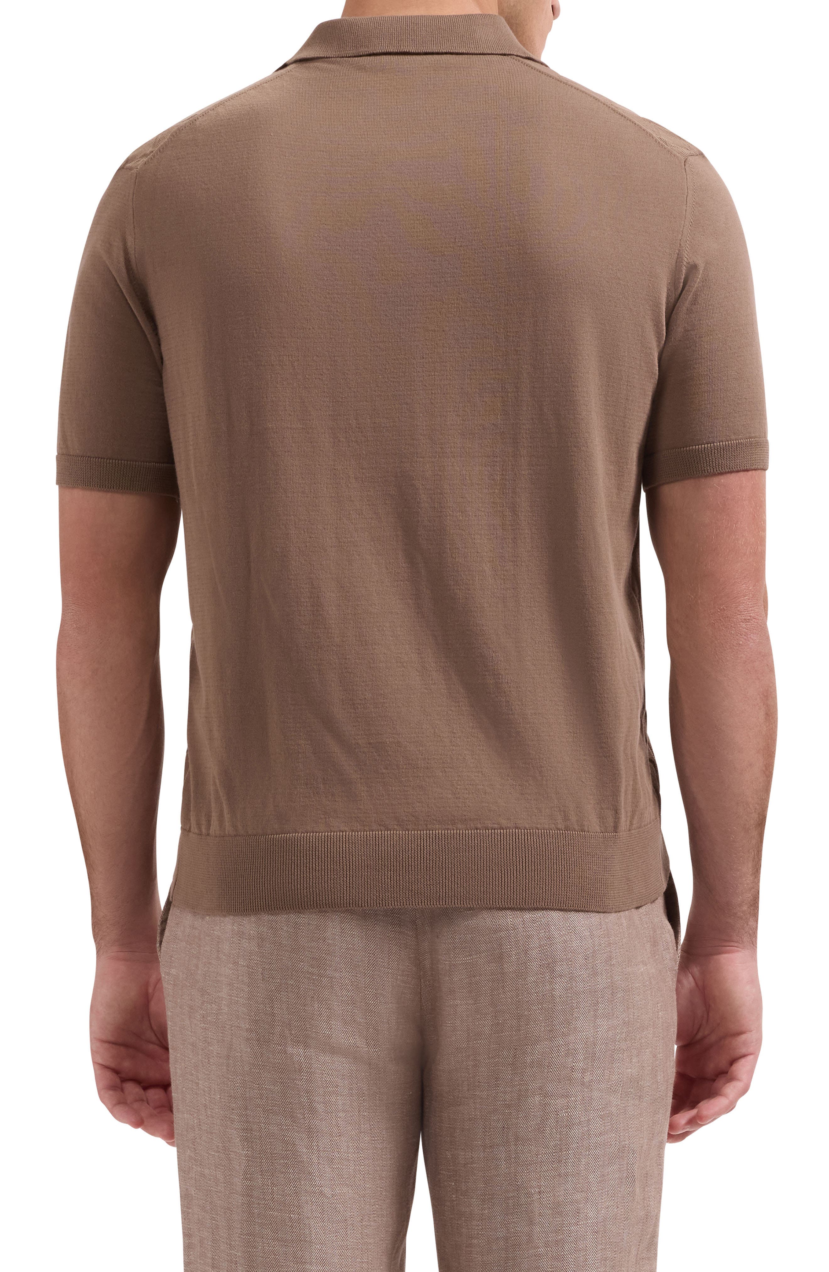 Wave Stitch Cotton Knit Polo - image 2