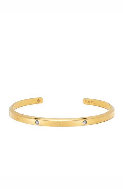 Fleur de Lis Gold Cuff Bracelet