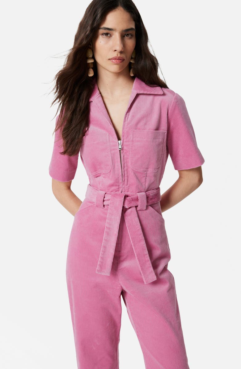 & Other Stories Zip Front Corduroy Jumpsuit, Alternate, color, Pink Light