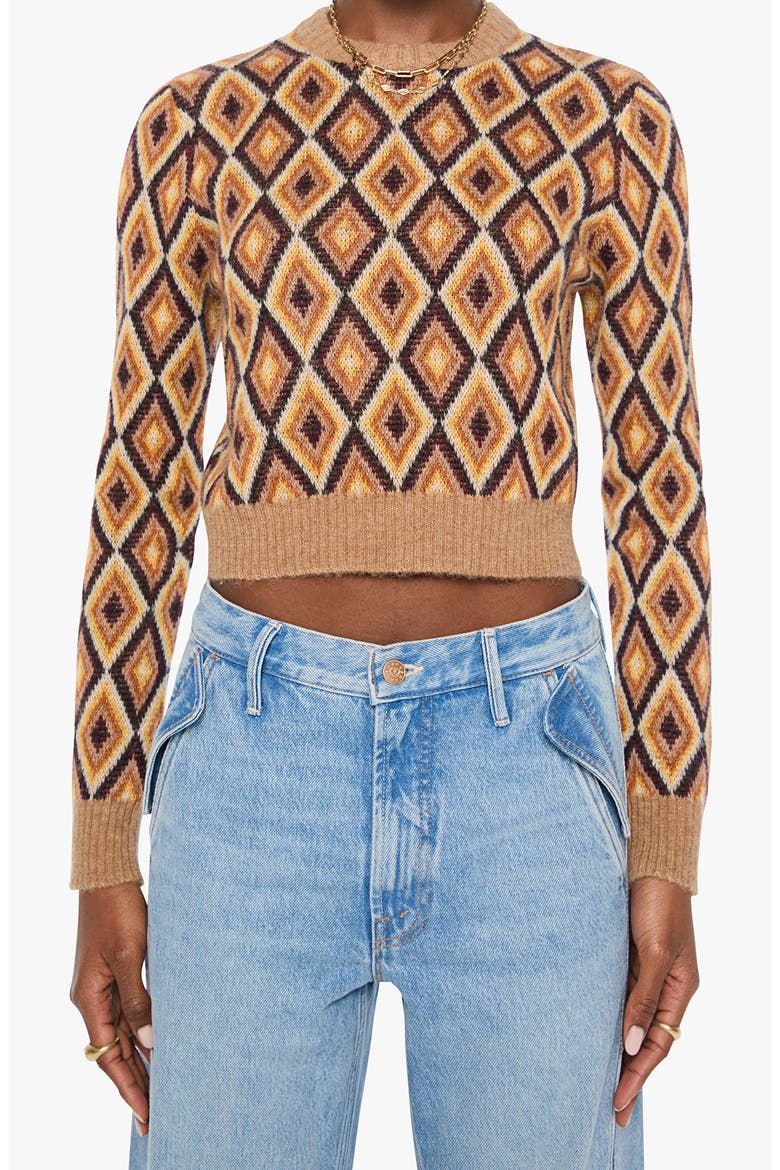 The Crop Alpaca Blend Sweater, Main, color, BEESWAX AND CARAMEL CAFE