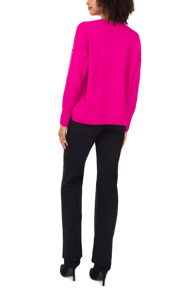 Exposed Seam Crewneck Sweater, Alternate, color, MAGENTA