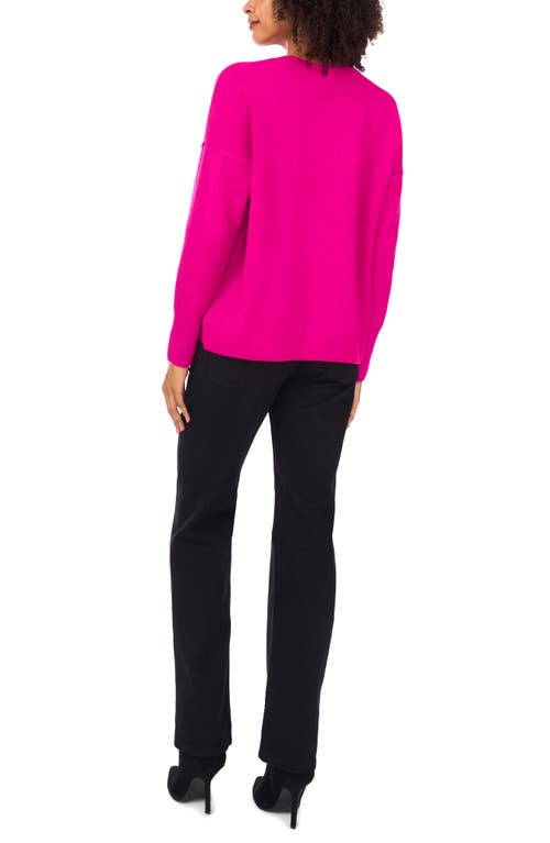 Vince Camuto Exposed Seam Crewneck Sweater In Pink