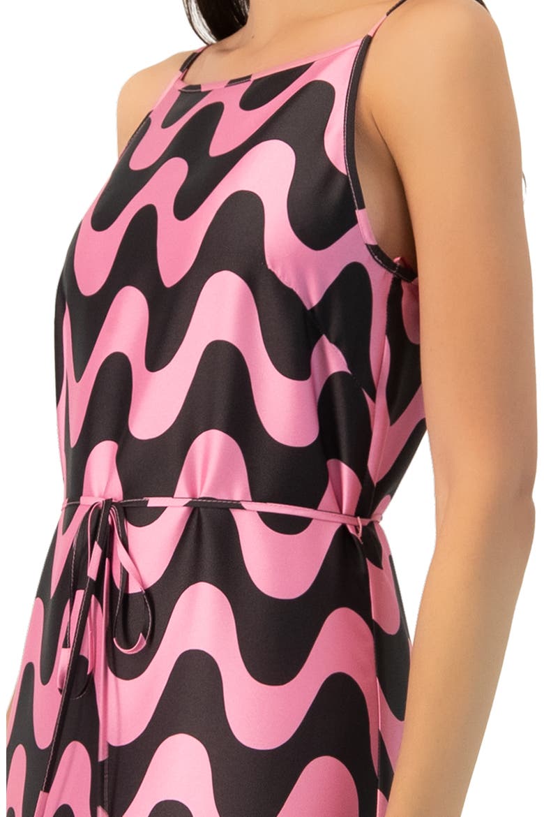 Sleeveless Wave Print Maxi Dress, Alternate, color, Pink