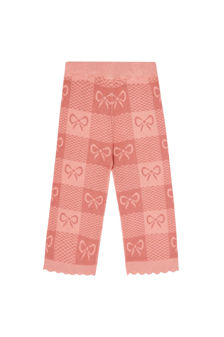 Jacquard Sweater Knit Top and Pant Set, Alternate, color, Pink Ribbons