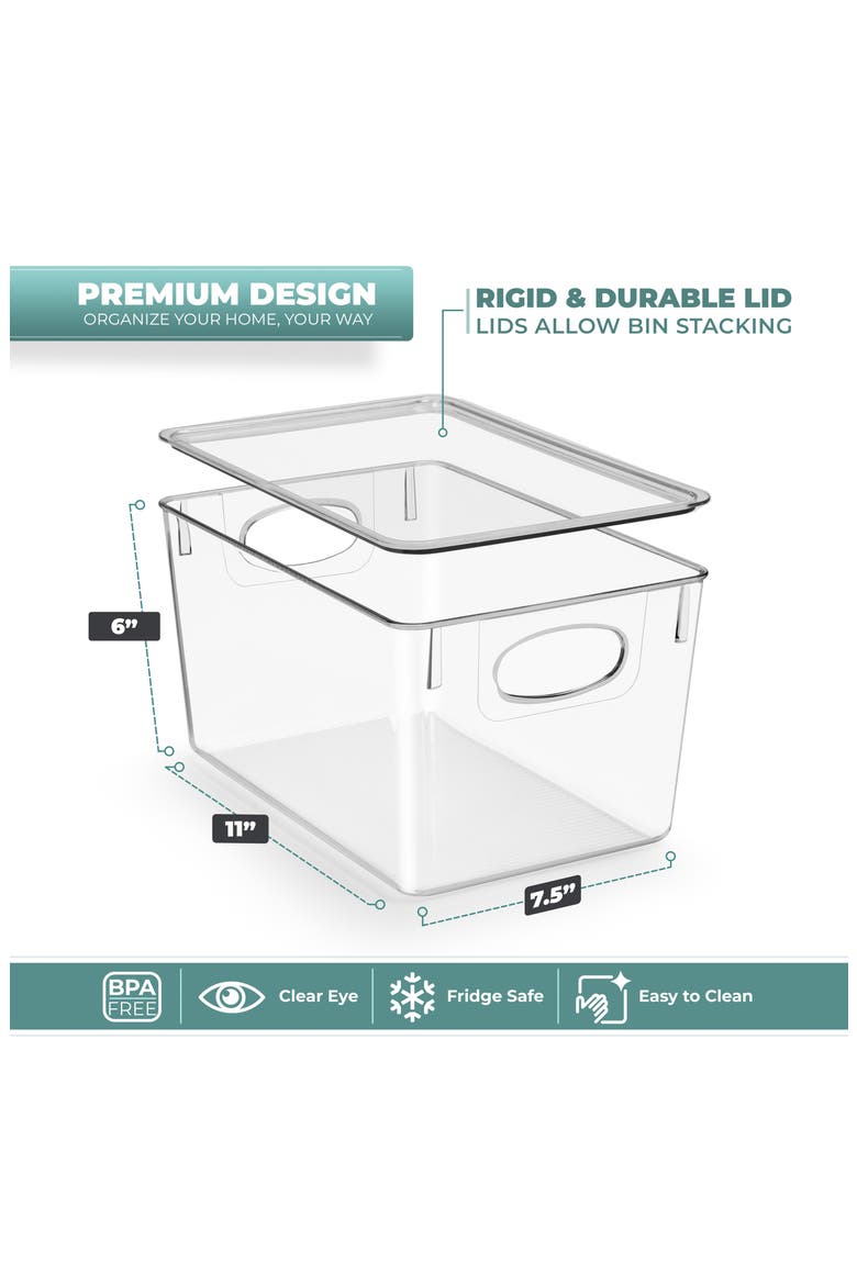 2-Pack Large Toy Organizer Clear Plastic Storage Bins, Alternate, color, CLEAR