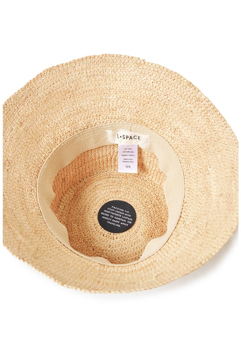 Carmel Island Raffia Bucket Hat, Alternate, color, NATURAL