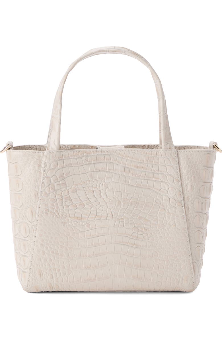 Brahmin Small Mona Croc Embossed Leather Top Handle Bag, Alternate, color, Ivory