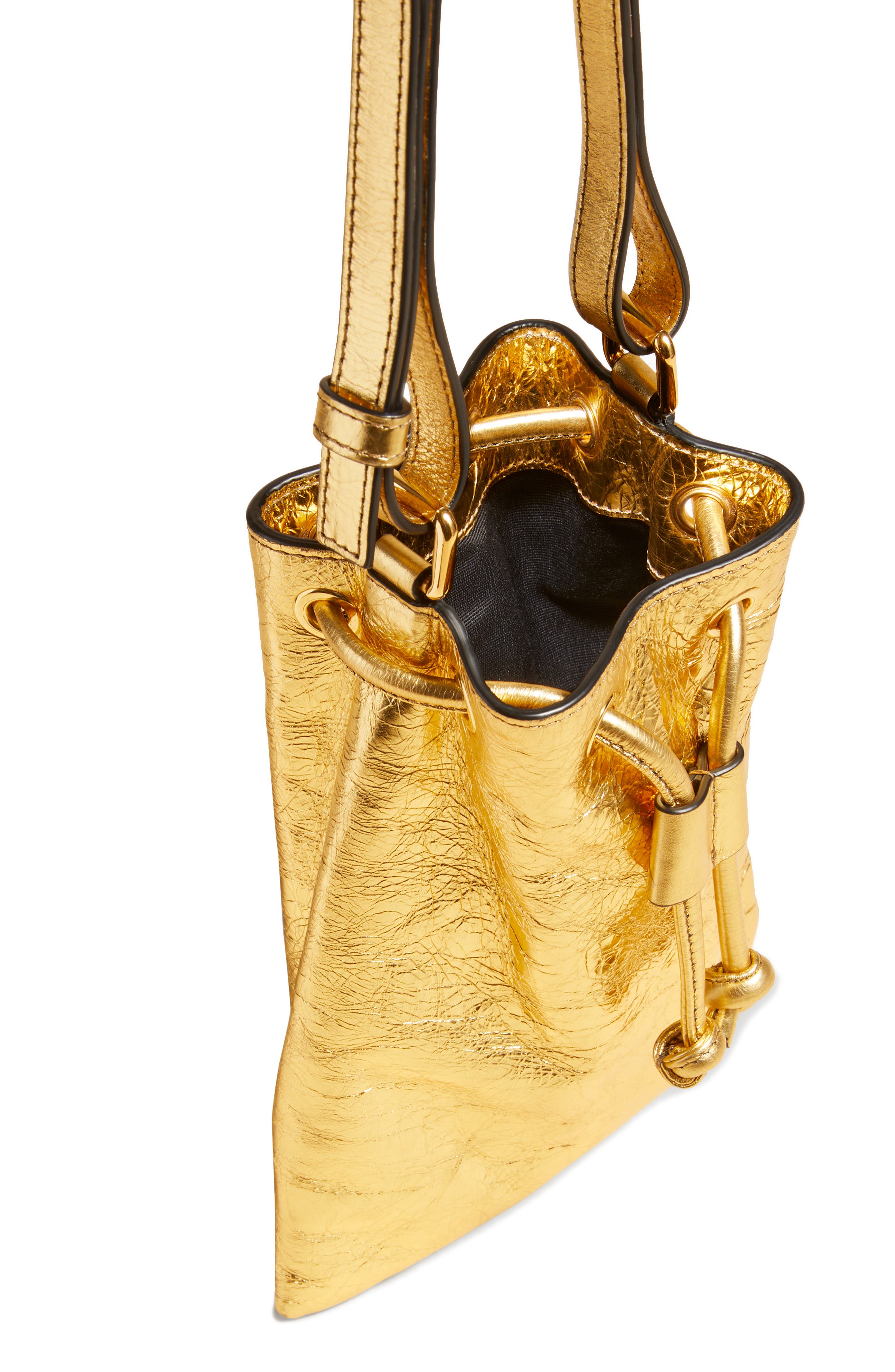 Khaite Small Greta Metallic Shoulder Bag, Alternate, color, 