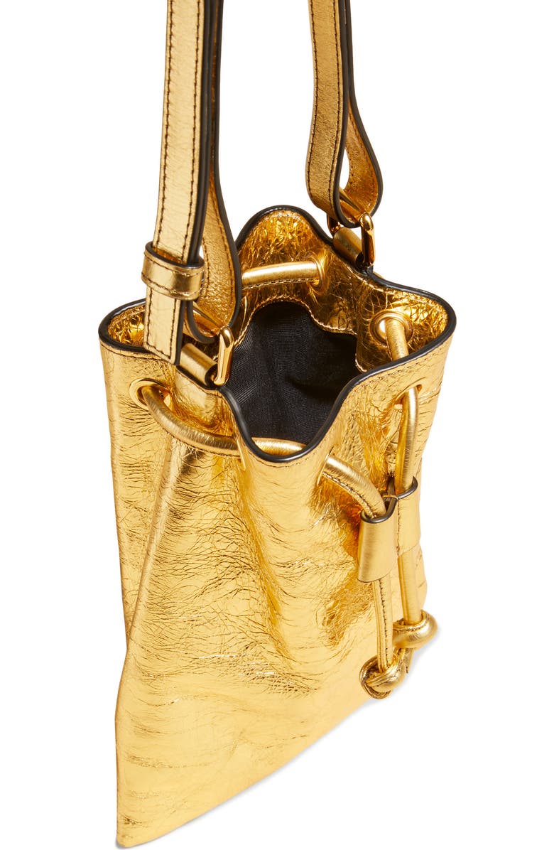 Khaite Small Greta Metallic Shoulder Bag, Alternate, color,