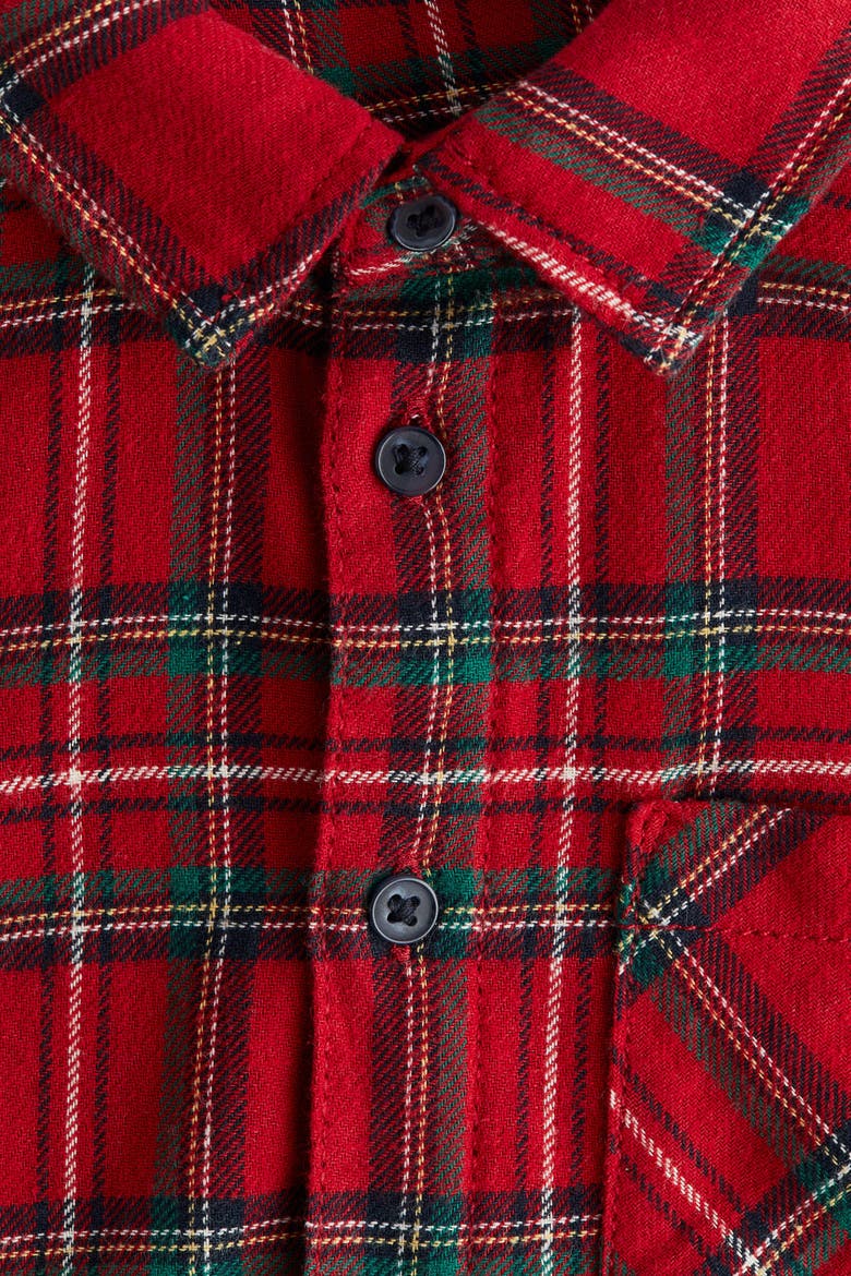 Cotton Flannel Shirt, Alternate, color, Red/plaid