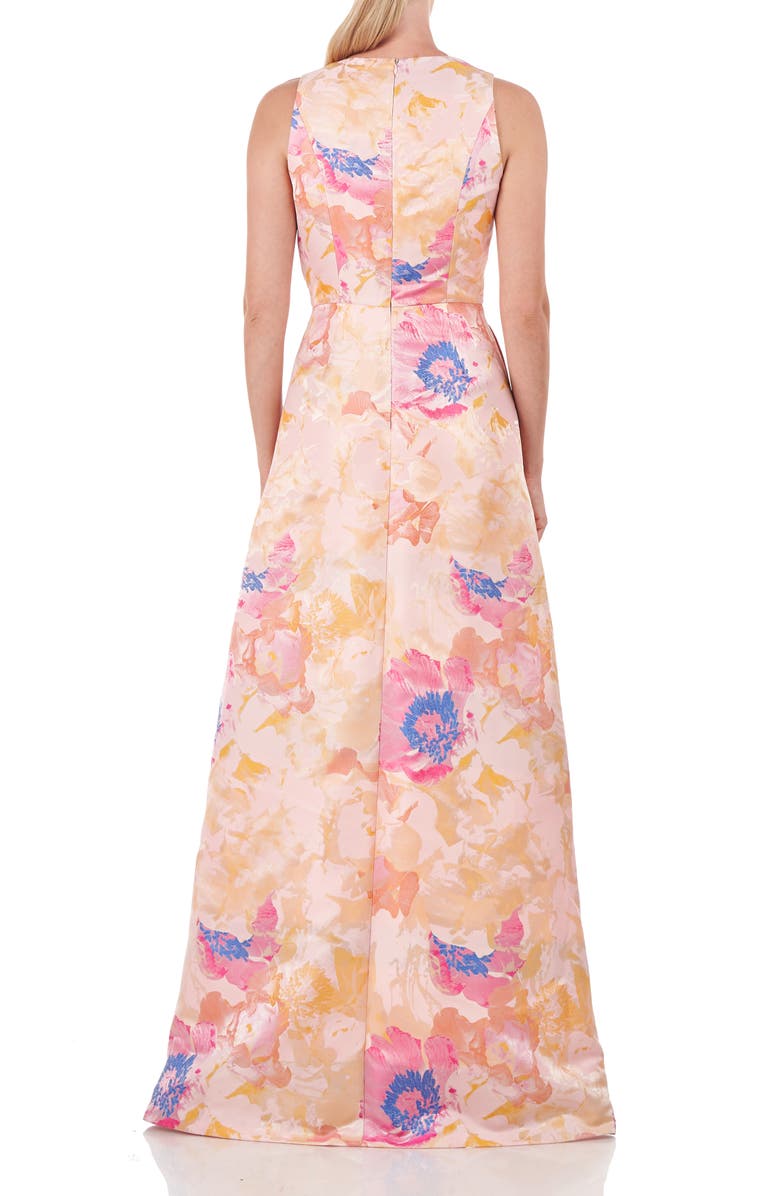 Kay Unger Nova Floral Maxi Jumpsuit, Alternate, color, 