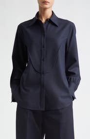 Victoria Beckham Yoke Detail Stretch Button-Up Shirt