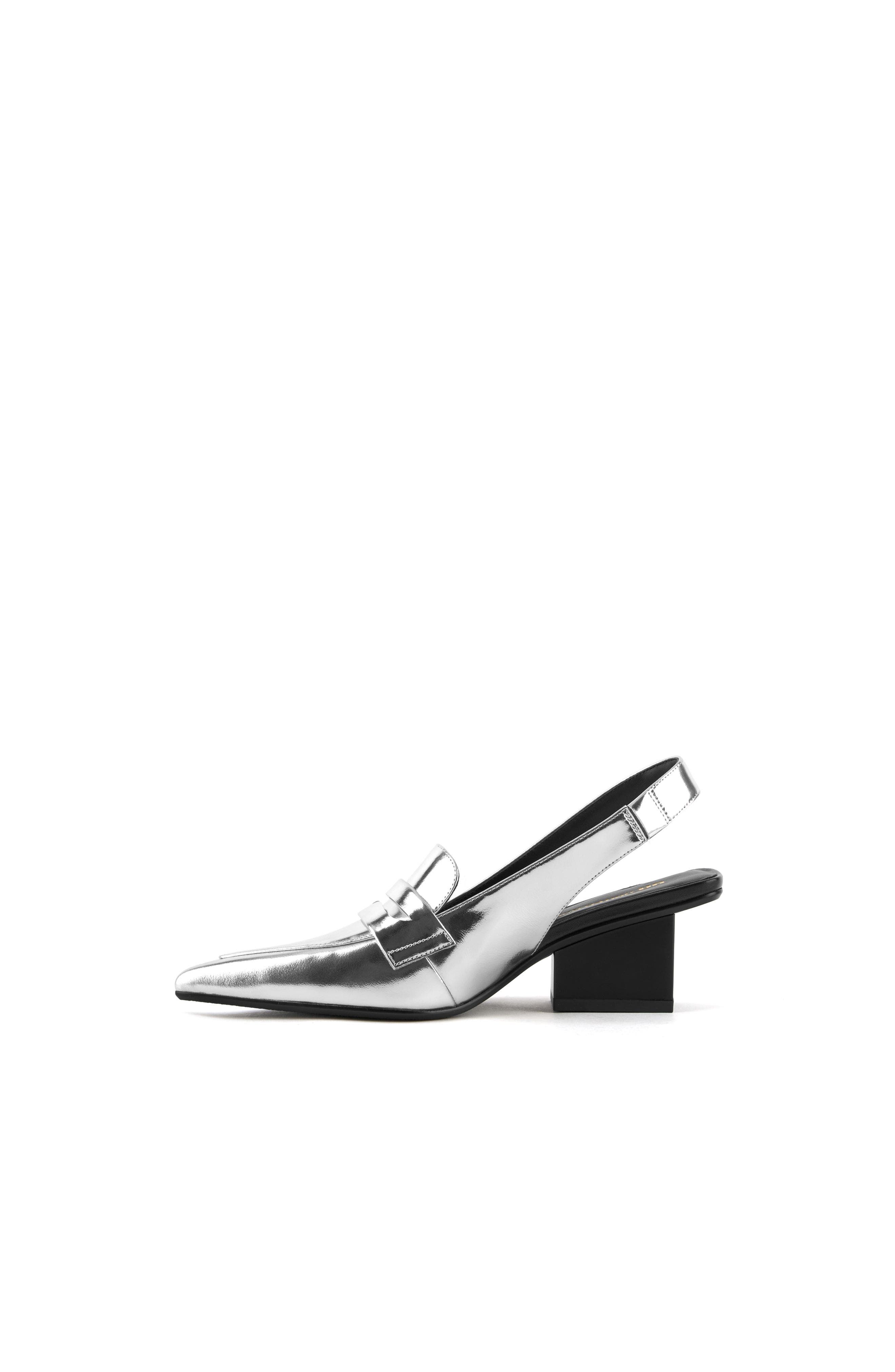 Raila Loafer Mid Pumps, Alternate, color, Silver