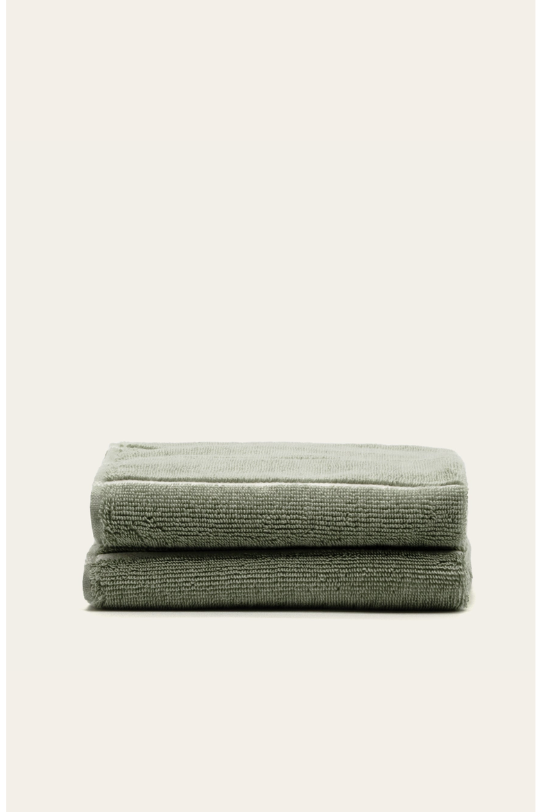 Deia 2-Piece Hand Towel Set, Main, color, Sage & Ecru