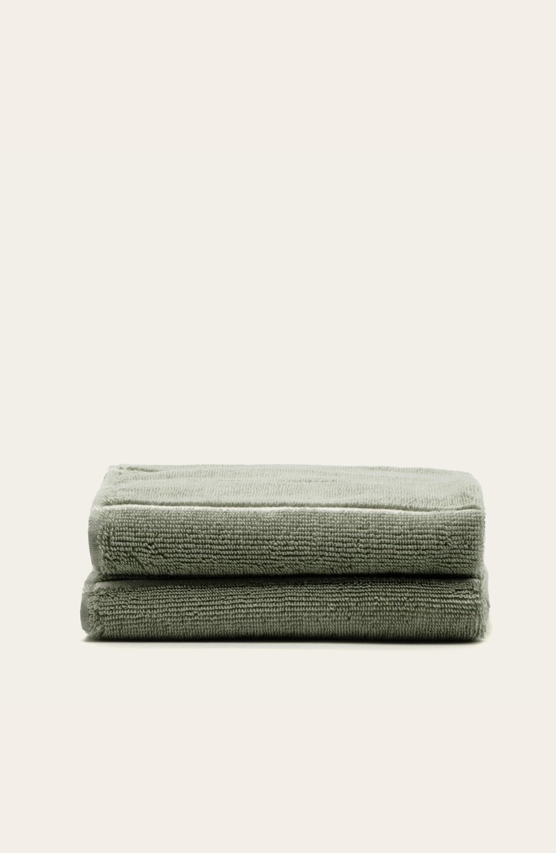 Italic Deia Hand Towel Set, Main, color, Sage & Ecru