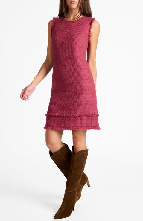 Aretha Sleeveless Shift Tweed Dress