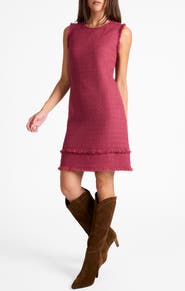 Santorelli Aretha Sleeveless Shift Tweed Dress