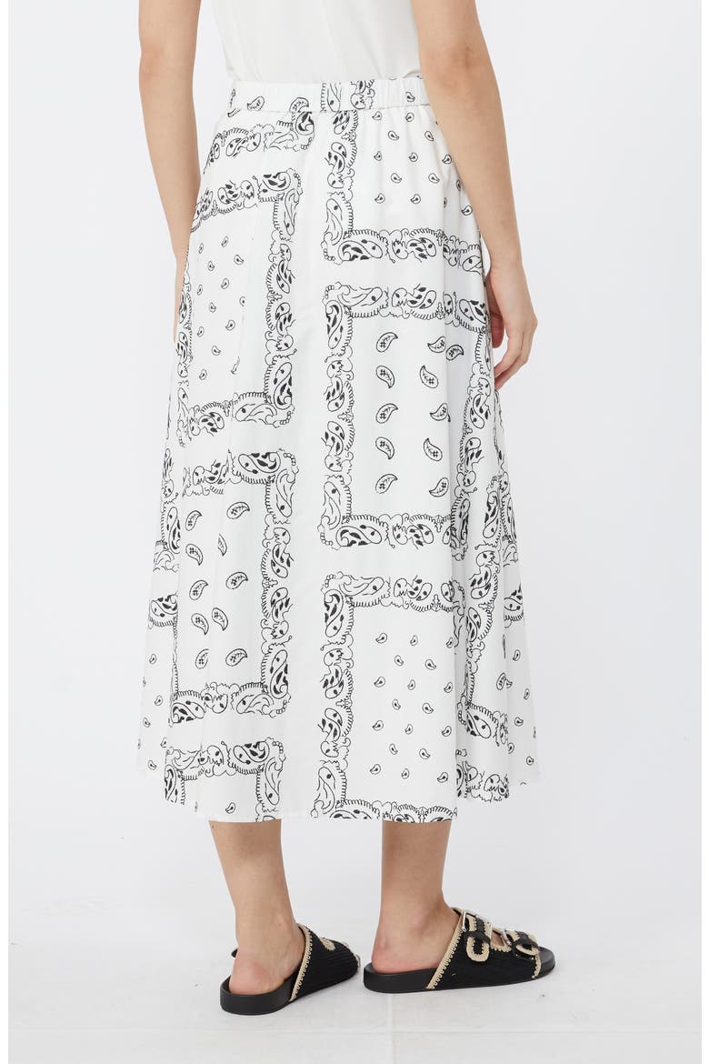 Caravan Bandana Print Cotton Skirt, Alternate, color, WHITE