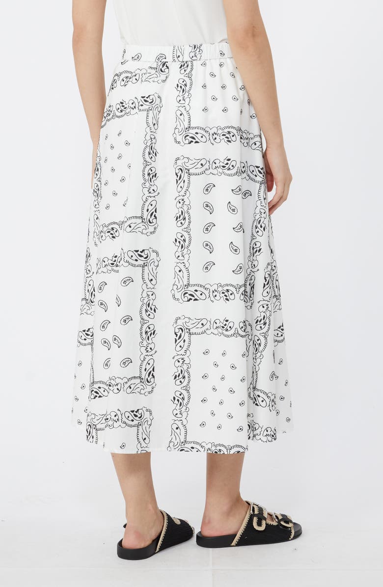Weekend Max Mara Caravan Bandana Print Cotton Skirt, Alternate, color, White