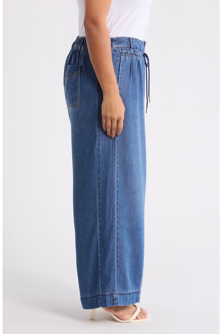 Ultra Skyrise Wide Leg Drawstring Jeans, Alternate, color, MID BLUE