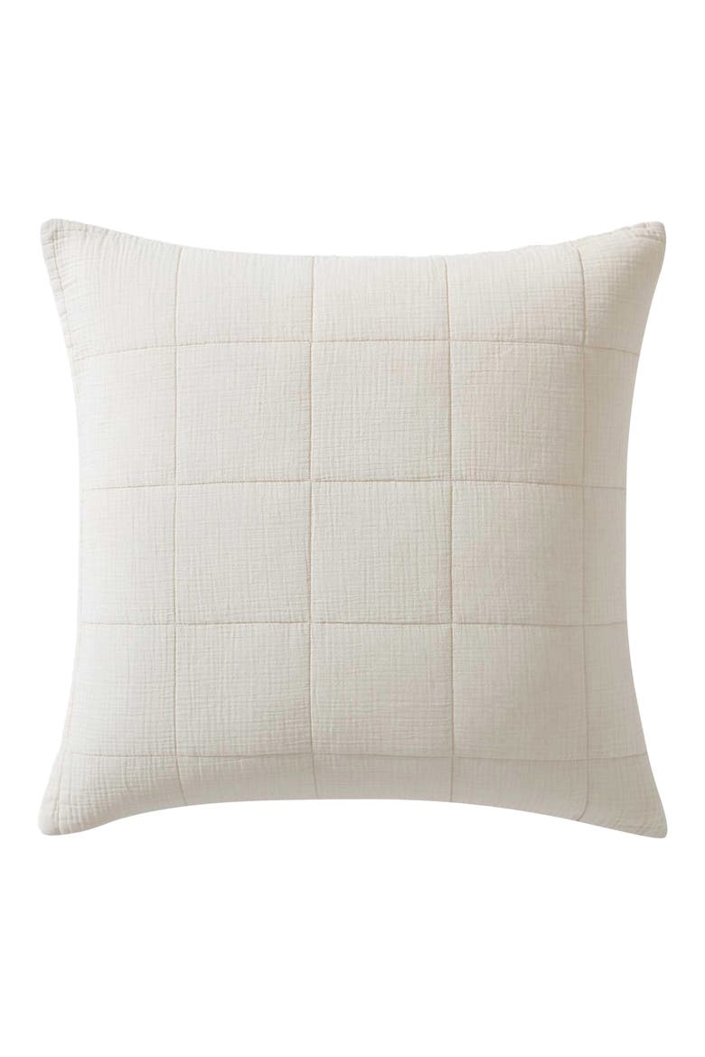 Solid Quilted Cotton Gauze Pillow Sham, Main, color, LIGHT BEIGE
