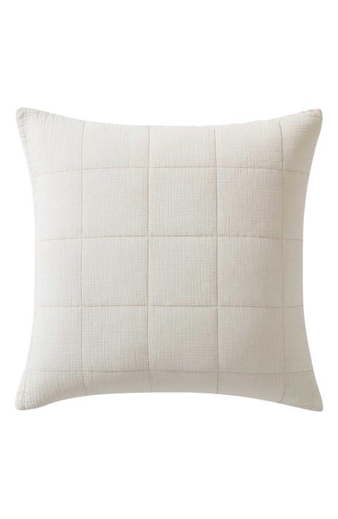 Solid Quilted Cotton Gauze Pillow Sham