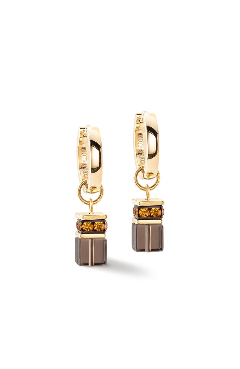 COEUR DE LION Geocube<sup>®</sup> Chunky Chain Hoop Gold Earrings, Main, color, Brown