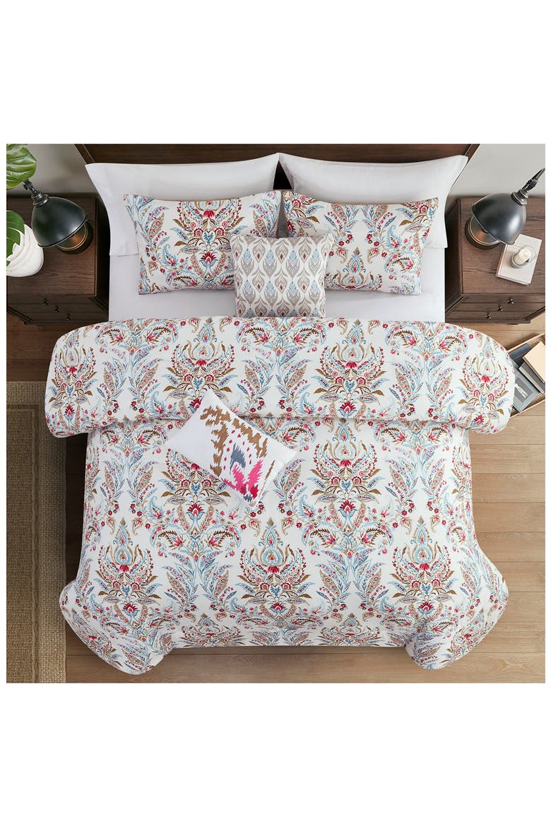 5-Piece Comforter Set, Alternate, color, BLUE/ RED