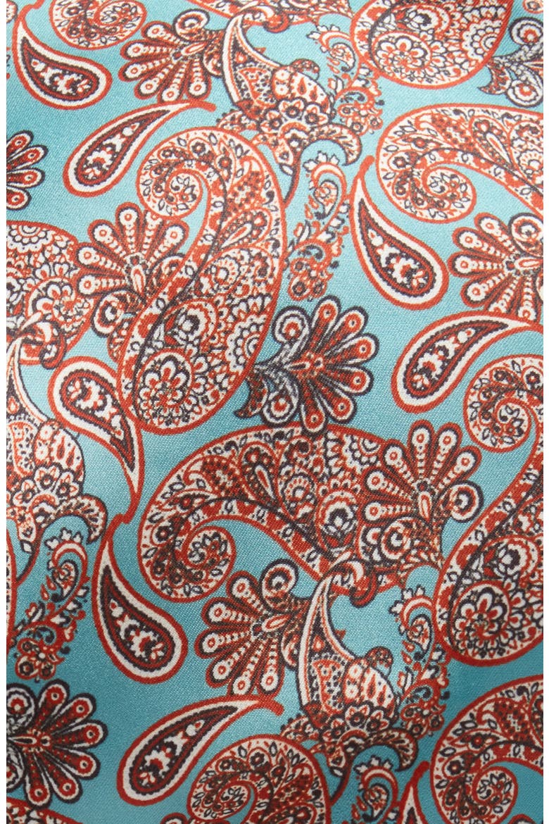 Paisley Printed Square Scarf, Alternate, color, TEAL- BROWN PAISLEY
