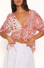 Petal & Pup Dory Bandana Print Tie Front Top