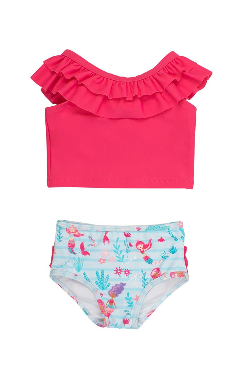 RuffleButts UPF50 Sun Protected Ruffle Tankini, Main, color, Blue Mermaid Princess