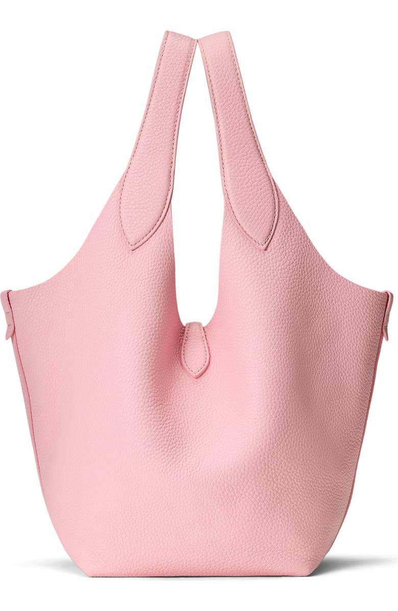 Polo Ralph Lauren Shiny Drum Pebbled Leather Tote, Alternate, color, Cotton Candy