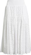 Caslon® Smocked Waist Eyelet Midi Skirt